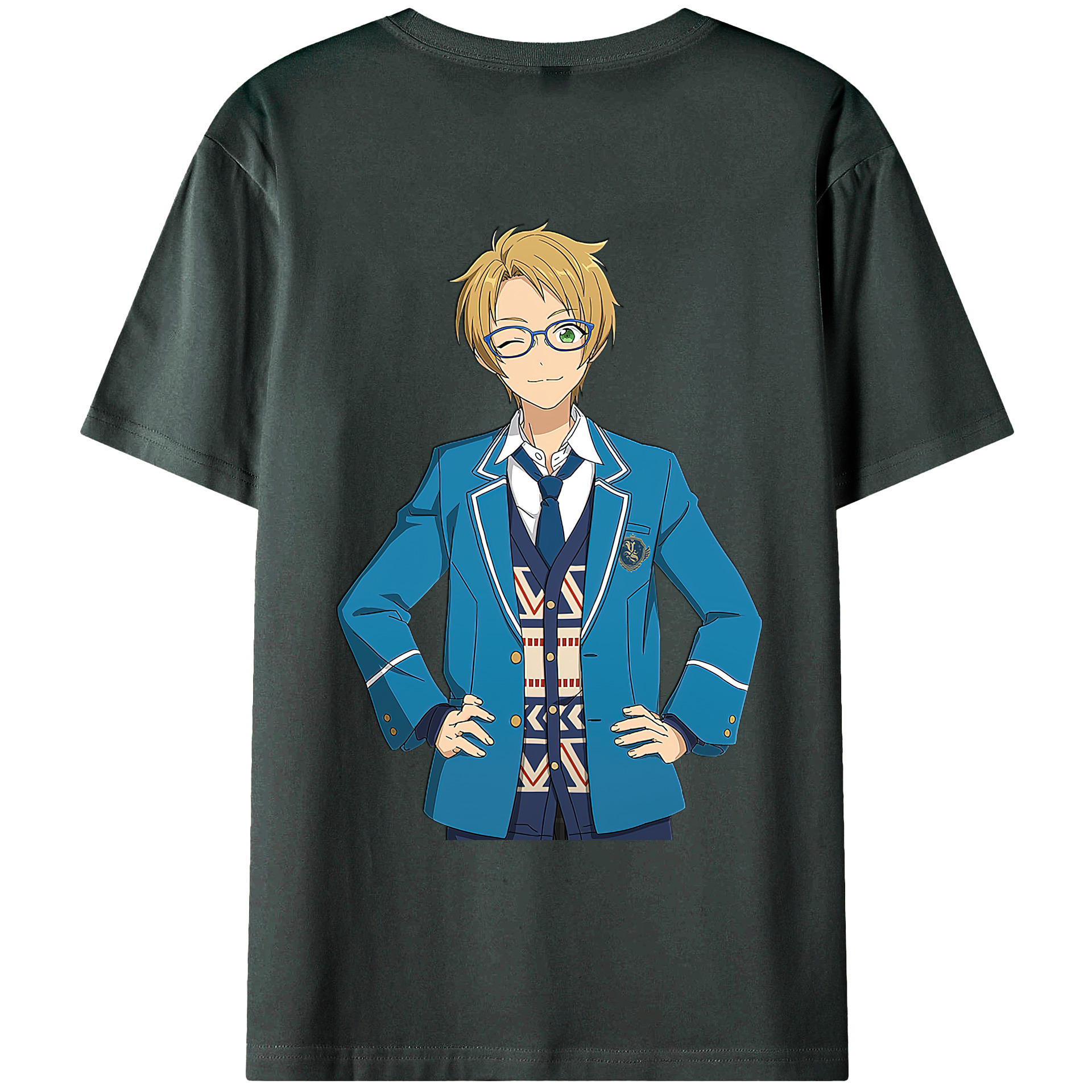 （画像用） あんさんぶるスターズ! Ensemble Stars 綿100％ メンズ半袖Tシャツ（バックプリント） 通気性